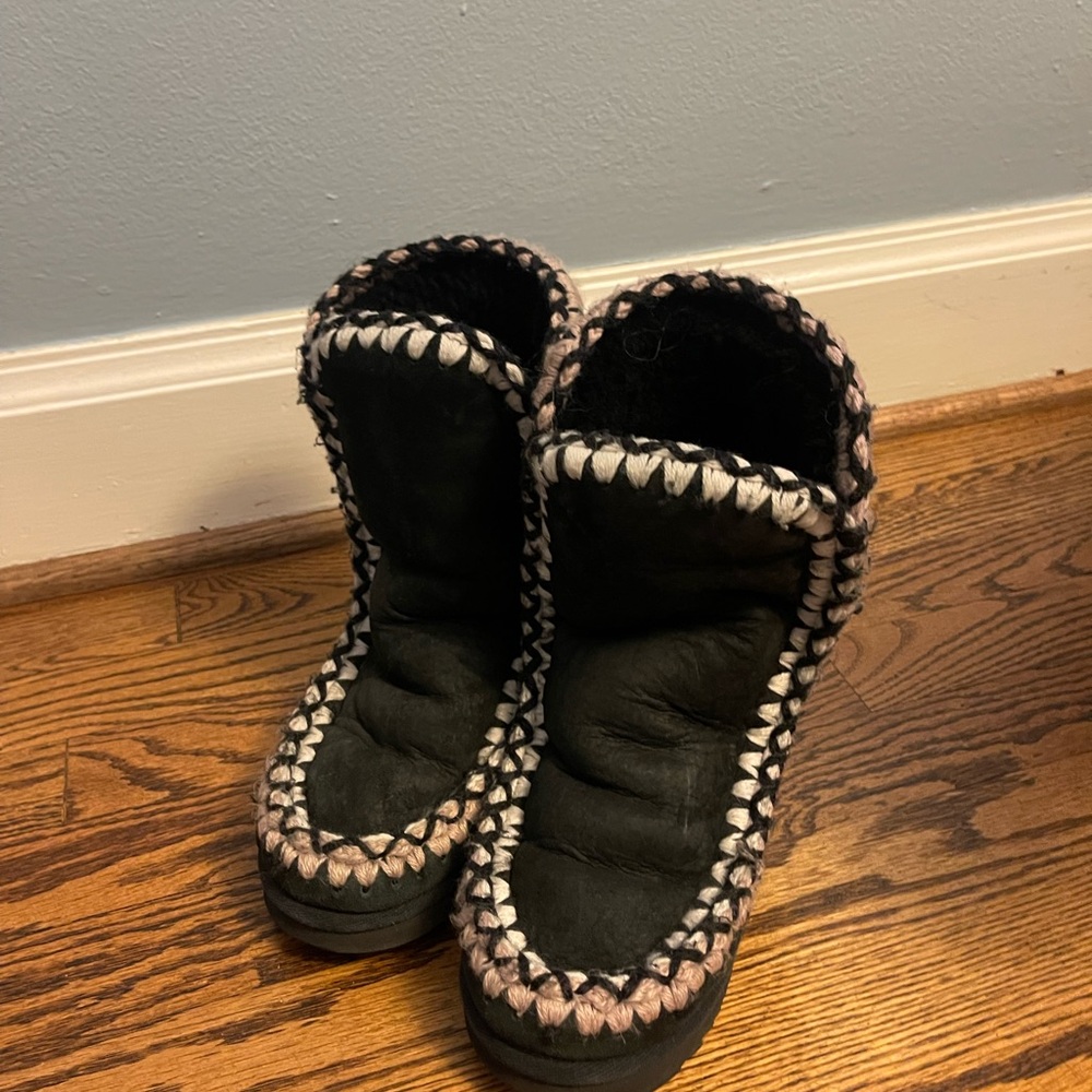 Mou Black and Pink Kids Boots